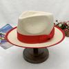 straw jazz hat for Men's and Women's Handmade Woven Sunshade Jazz Straw Hat with Summer Hat Binding and Color Matching Design