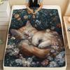 Sleeping Cats  Print Flannel Blanket, High Quality Comfortable for All Seasons, Home Decor, Warmth and Comfort