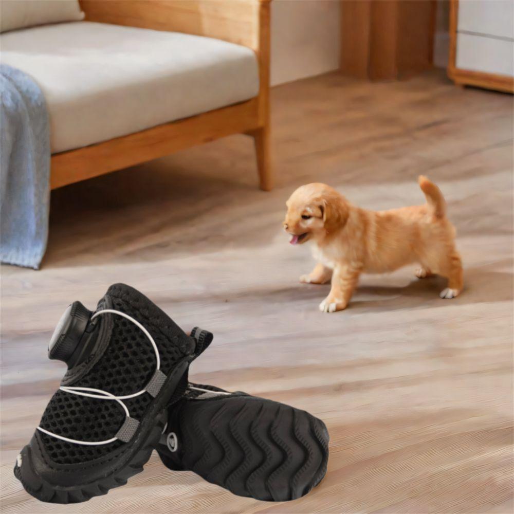 4pcs/set Breathable Pet Boots Adjustable Dog Footwear Protecting Dog Sneakers  Small Dogs