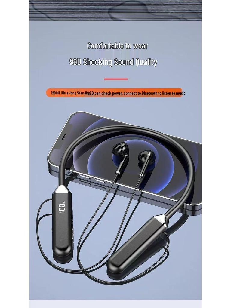 Bluetooth Noise-Cancelling Neckband Earphones - Long Battery Life & Versatile for Gaming & Outdoor Sports