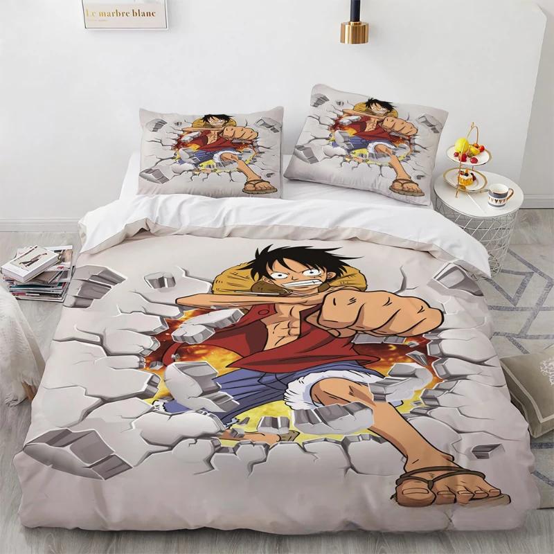 Anime One Piece Bedding Set Boys Girls Bedroom Decor Twin Full Queen King Size Cosplay Duvet Cover Pillowcases Gifts