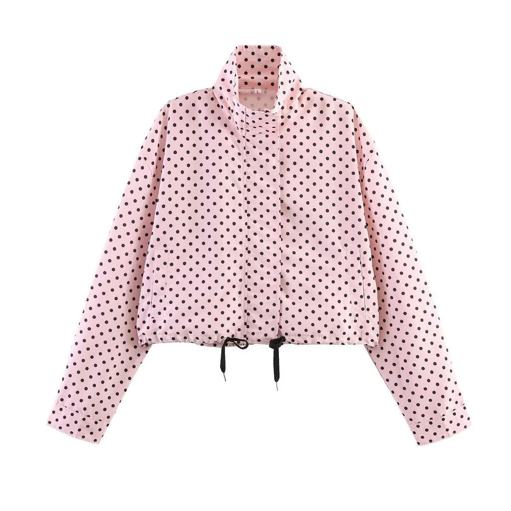 European and American style, wholesale women's clothing fashion versatile temperament casual design nine-color hair polka dot set