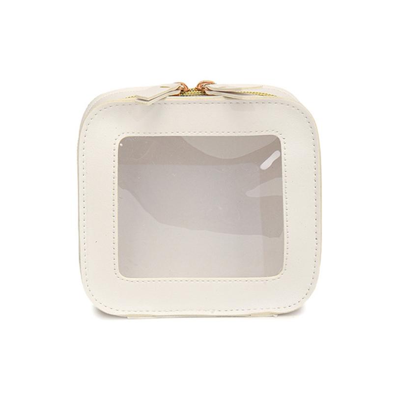 Borsa da Viaggio Piccola in Pelle Carina Trasparente per Trucco Organizer per Articoli da Toeletta Mini Borsa per Trucco Piccola Borsa per Cosmetici per Portafoglio