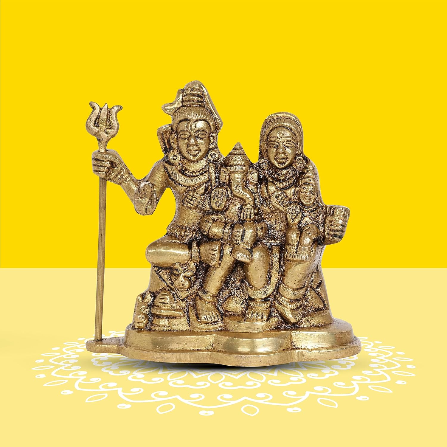 100% Pure Brass Idols, Lord Shiva Parvathi Murti, Shiva Parvati - Family Idol