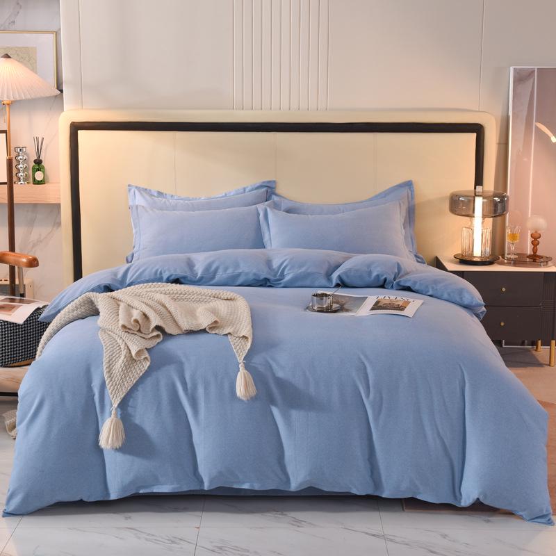 Thickened Brushed Pure Cotton Autumn/Winter Bedding Set - All-Season Universal (Four-Piece & Three-Piece Options)