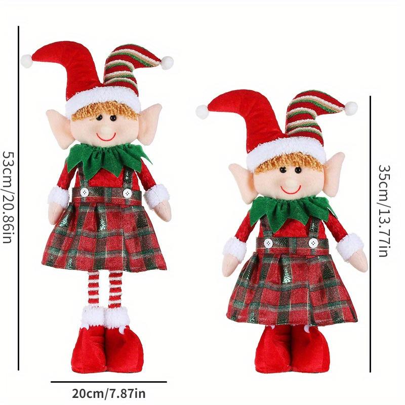 Christmas Decoration Elf Doll Christmas Gift Retractable Elf Doll Under The Christmas Tree Dress-up Props