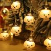 Halloween LED String Lights: Colorful Skull, Bat, Tombstone, and Pumpkin Decorations