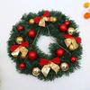 Christmas Wreath Front Door Hanging Ornaments Artificial Wreath Bell Gift Bow Stars For Christmas Tree Home Windows Decor