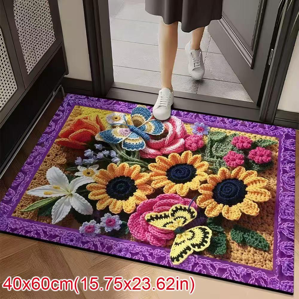 

Special-shaped Flower Carpet Soft Non-slip Bathroom Floor Mat 40x60cm/60x90cm/80x120cm Absorbent Peony Floor Mat