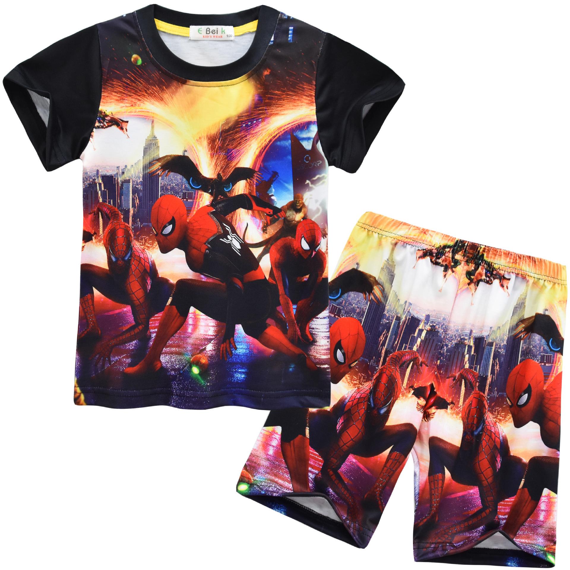 

Spring Children, Cartoon Digital Printing, Children S Short-Sleeved Loungewear Set 9080 110