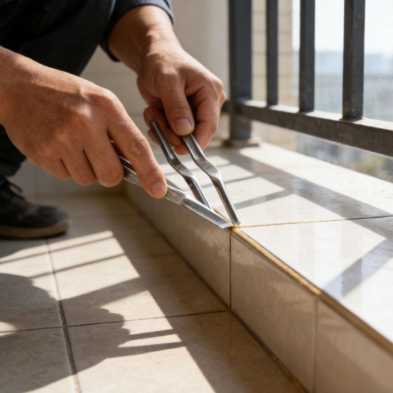 Stainless Steel Double Ended Grout Tool For Precise Tile Gaps Filling Joint Cleaning And Sealing In Homes Renovation