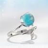 BELLA BOX Blue Crystal Mermaid Bubble Open Rings For Women Wedding Birthday Gift Fashion High Qualtiy Jewelry