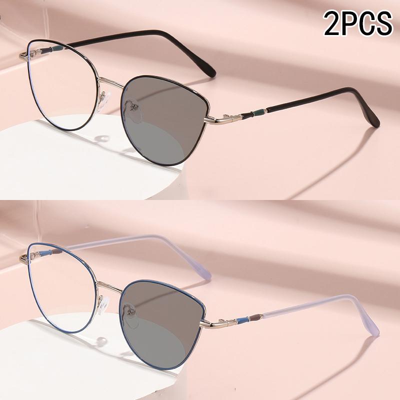 1PCS Fashion Cat Glasses Frame Photosensitive Color Change Anti Blue Light Outdoor Myopia Glasses 9793 0