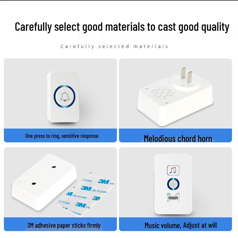 Smart Long-Range Wireless Doorbell for Elderly and Home Use with Music Alerts