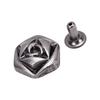 20 Sets Leather Rivets 12mm Antique Silver Hexagonal Rose Rivets and 3x7mm Feet for Craft Decoration