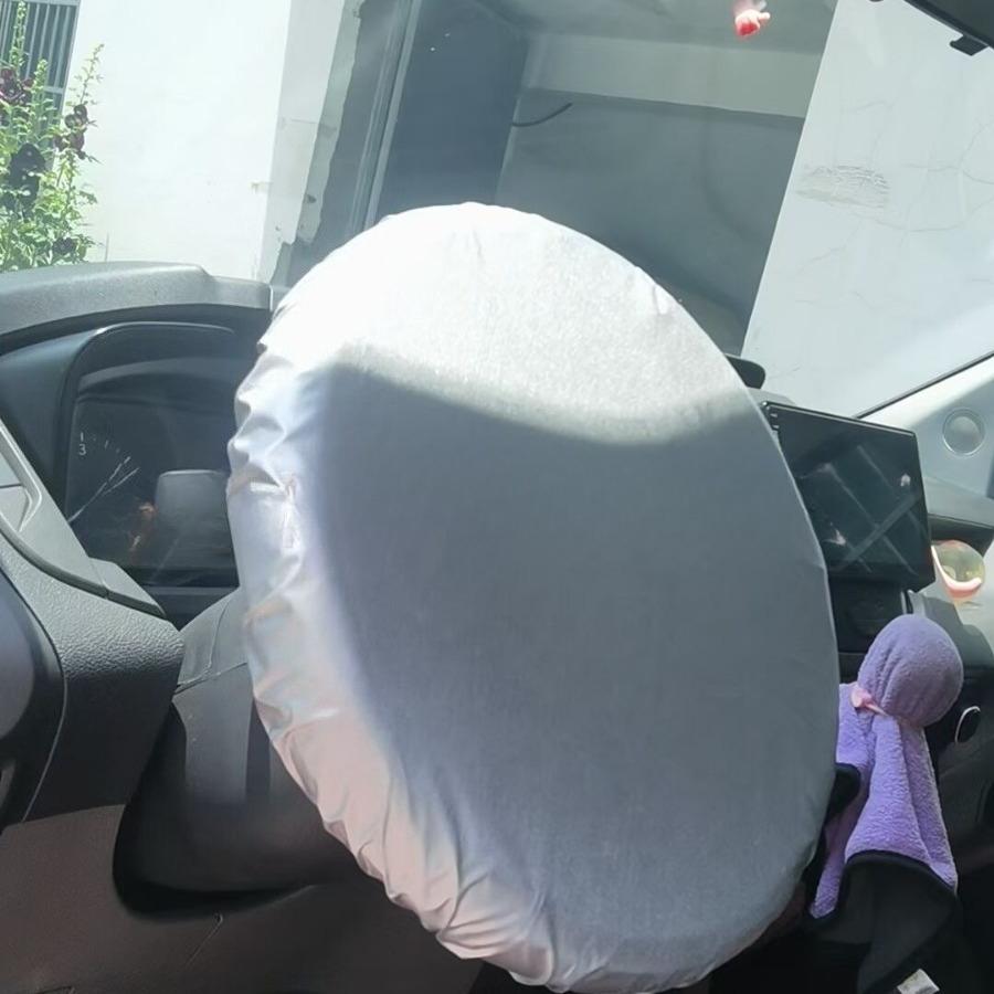 1pc [Silver Coated] Universal Fit Car Sunshade | 1pc | Silver Coated Cloth | Buckle Closure | Vehicle Protection