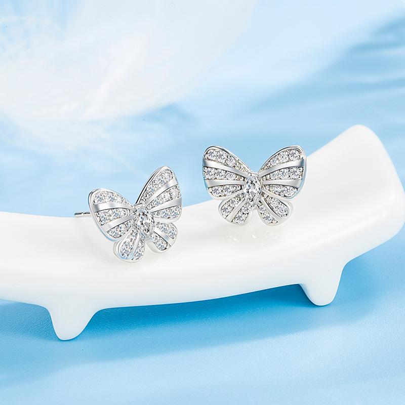 925 Silver Stud Earrings AAA Zircon High Quality For Women Earring Wedding Fine Fashion Jewelry Accessories Party Gift