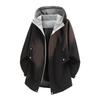 Retro Men's Versatile Mid Length Hooded Jacket Men's Loose Mid Length Jacket