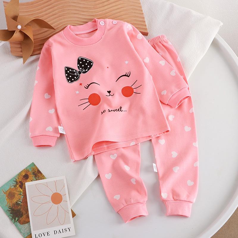 Autumn Sleepwear Pajamas for Girls Boys Long Sleeve Tops+Pants Suits Fashion Home Clothing Baby Kid Sleep Costume