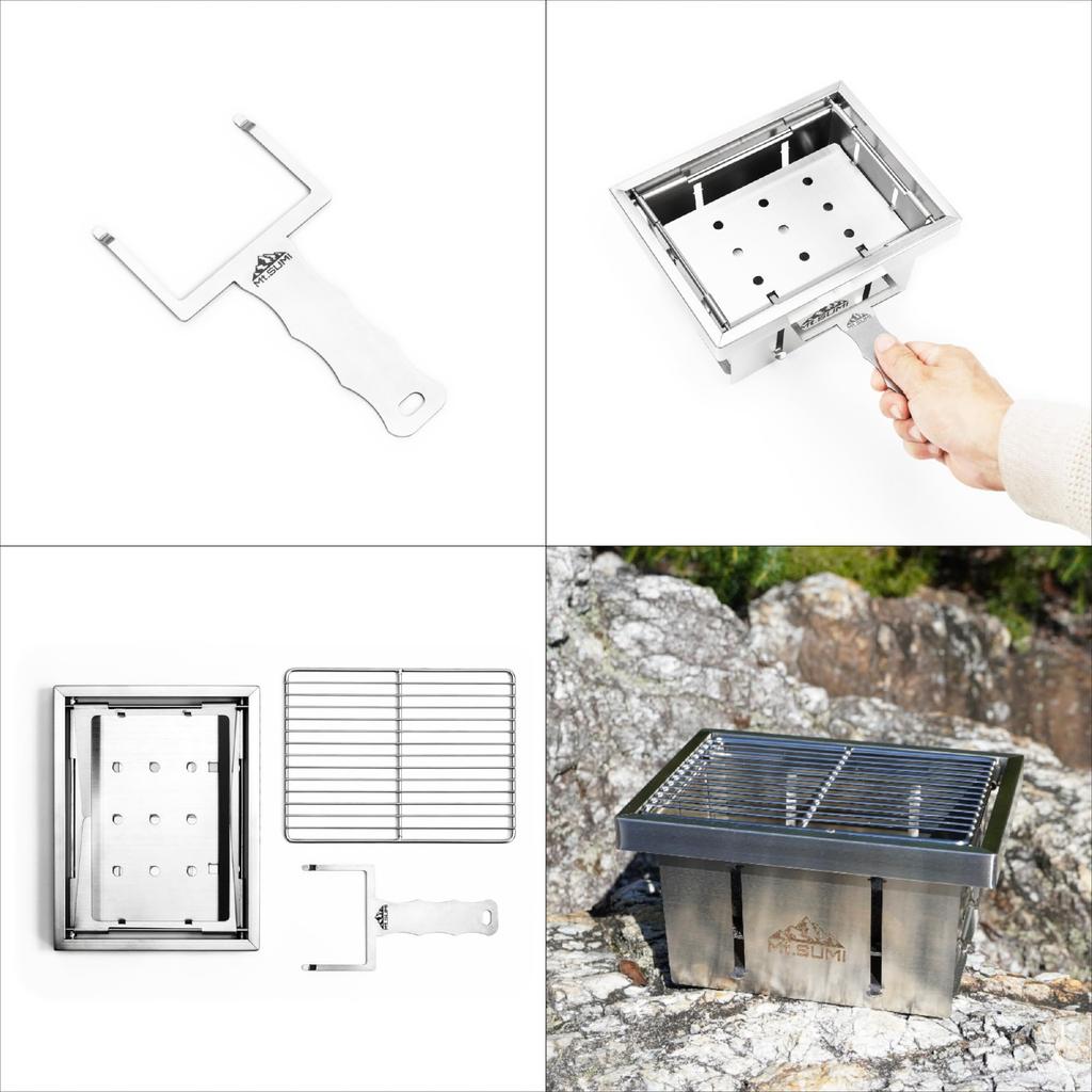 Perfect Grill Mini Grills In Perfect for Family and Solo Camping Mt.SUMI SE/BBQ Grill, Foldable, Compact, Seconds,