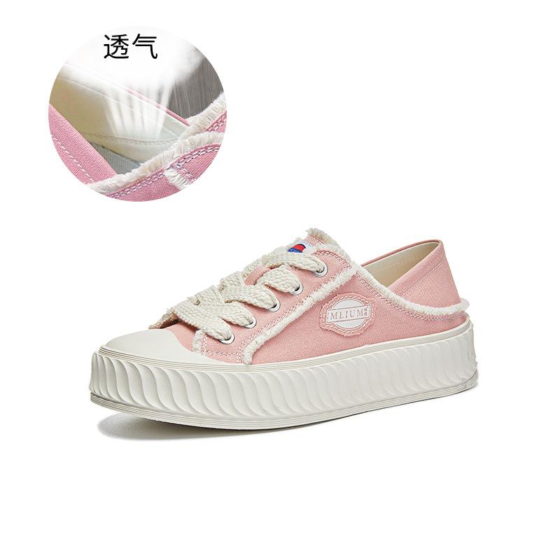 

Two wear canvas shoes women s 2025 spring new casual flat cookie shoes fashionable versatile white shoes comfortable women s shoes 35 рожевий