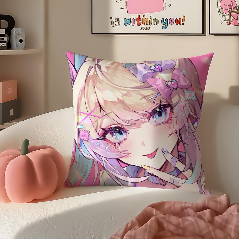 Addictive Satirical Game NNeedy Streamer Overload Cushion Cover Pillowcase Short Plush Invisible zipper Room Sofa Cushion Cover
