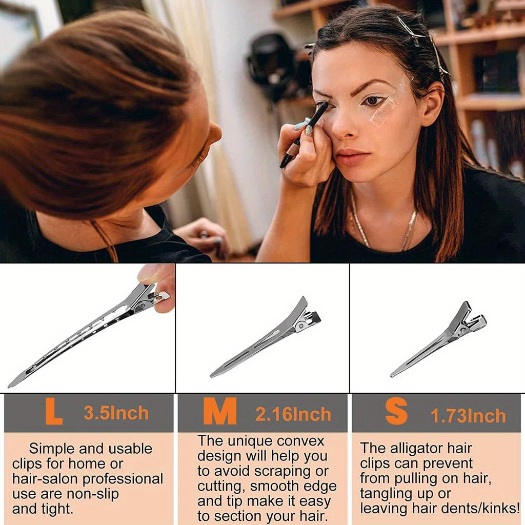 20/100pcs Positioning Metal Hair Clips Duck Billed Hairpins for Women Styling Tools Barber Hair Cut Clamps DIY Curls for Salon