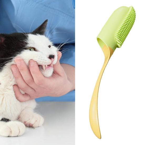 Pet Finger Toothbrush Soft Bristles One-finger Operation Comfortable Grip Teeth Care Dog Cat Cleaning Brush for Daily Use