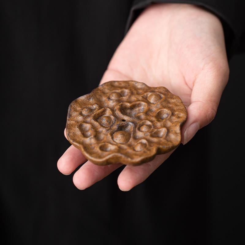 Creative Sauce Glazed Lotus Coarse Teapot Cover Holder Traditional Frame Zisha Pot Lid Shelf Teaware Supplies Ornaments craft