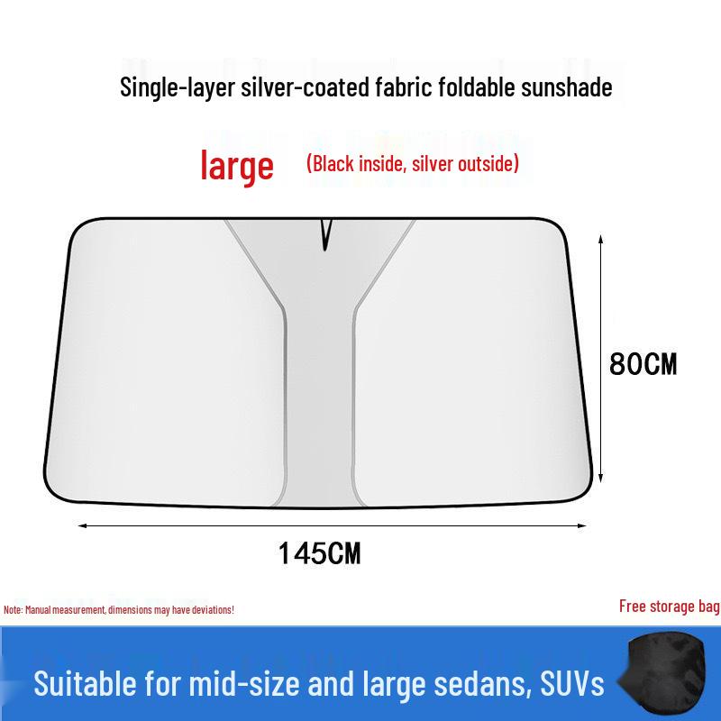 Silver-Coated Anti-Glare Car Sunshade Umbrella for Front and Side Windows
