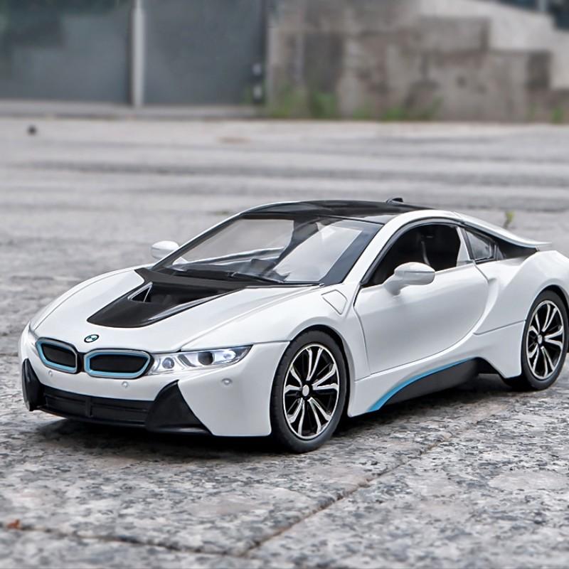 1/24 BMW I8 Supercar Alloy Car Model Diecasts Metal Toy Vehicles Sound Light Simulation Collectibles Hobbies Baby Kids Toy Gifts