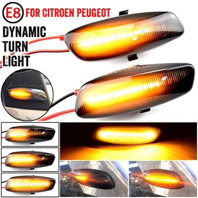 2Pcs Dynamische Auto Seite Marker Licht für Peugeot 207 308 408 3008 5008 RCZ Sequentielle LED Blinker Anzeige blinker