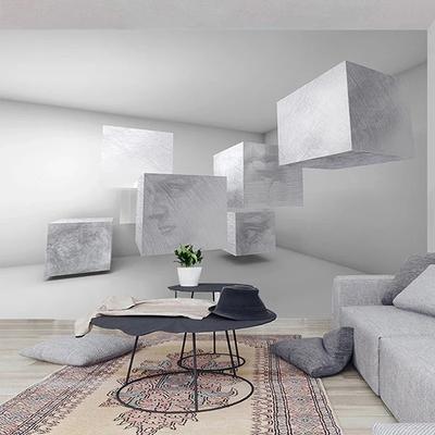 Papel de parede geométrico estéreo 3D para sala de estar, quarto, estudo, mural criativo, fundo de café, murais de parede, decoração, afresco 3D