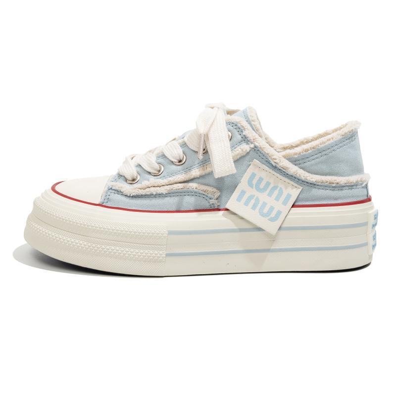 Canvas shoes for women 2025 new summer thick soled lazy one foot, half drag casual versatile breathable women's shoes