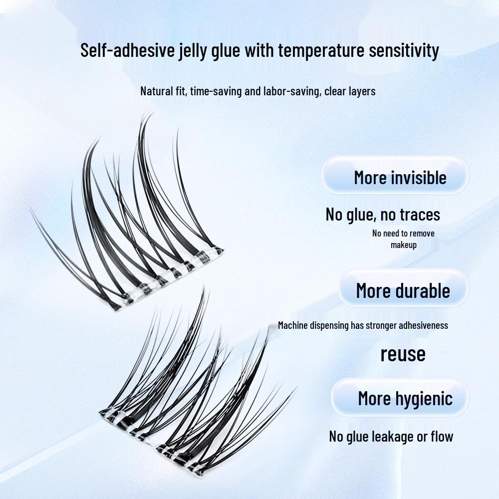 Glue-Free Double-Pointed Sunflower False Eyelashes – Waterproof, Sweatproof, Beginner-Friendly, Natural Look