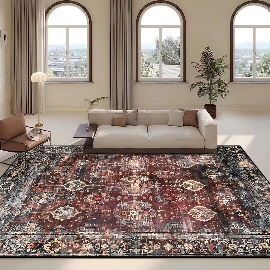 Persian Retro Carpet Living Room Boho Ethnic Home Decoration Plush Bedroom Rug Lounge Sofa Coffee Tables Non-slip Floor Mat Soft