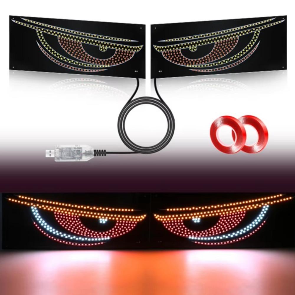 LED Display Truck Devil Eyes Light Multi-Mode LED Windshield Display Pixel Panel Lamp  Car Decor