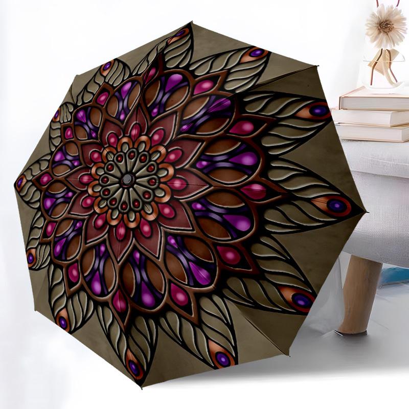 1pc Mandala Artwork Umbrella - Portable Home Essential, Durable Iron Frame with Rod Structure, Fashion Lovers Yy250910090