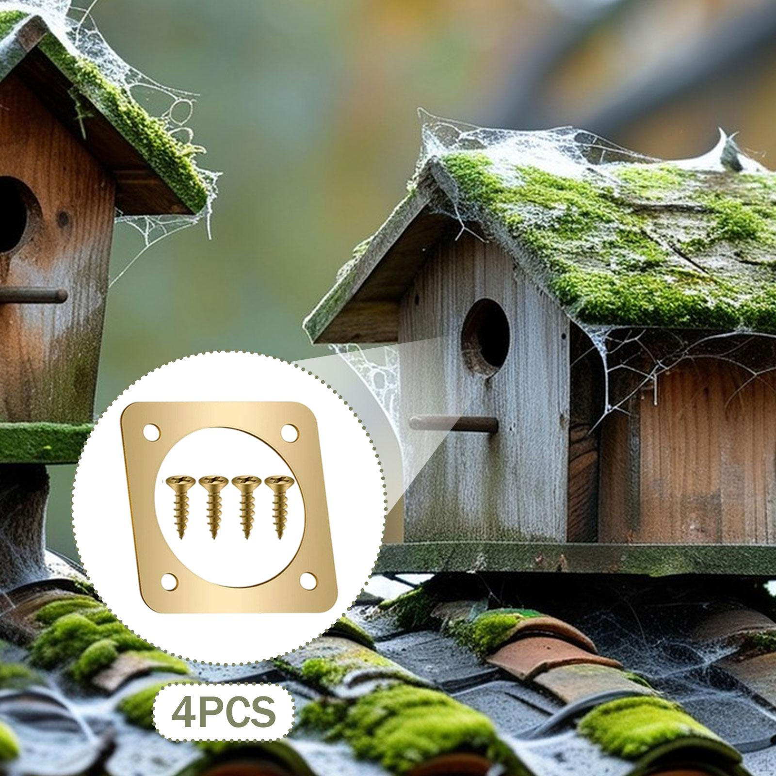 

4 шт. Защитные металлические пластины для домиков для птиц, прочные, эстетичные, простая установка 3.8 cm