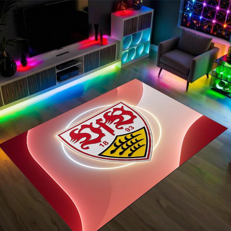 VfB Stuttgart Football Design Tappeto in Velluto di Cristallo Accogliente Non?Tappeto Stampato Antiscivolo per Camera da Letto Soggiorno Ingresso