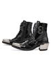 Dark Rock Men's and Women's Niche Punk Western Cowboy Metal Thick Heel Youth Stage Leather Short Boots Trend