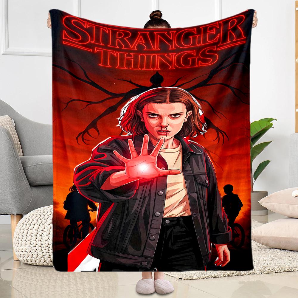 Stranger Things Artwork Suitable Blanket for Offices, Travel, Living Rooms Also a Good Gift for Friends and Family Suitable for All Seasons.