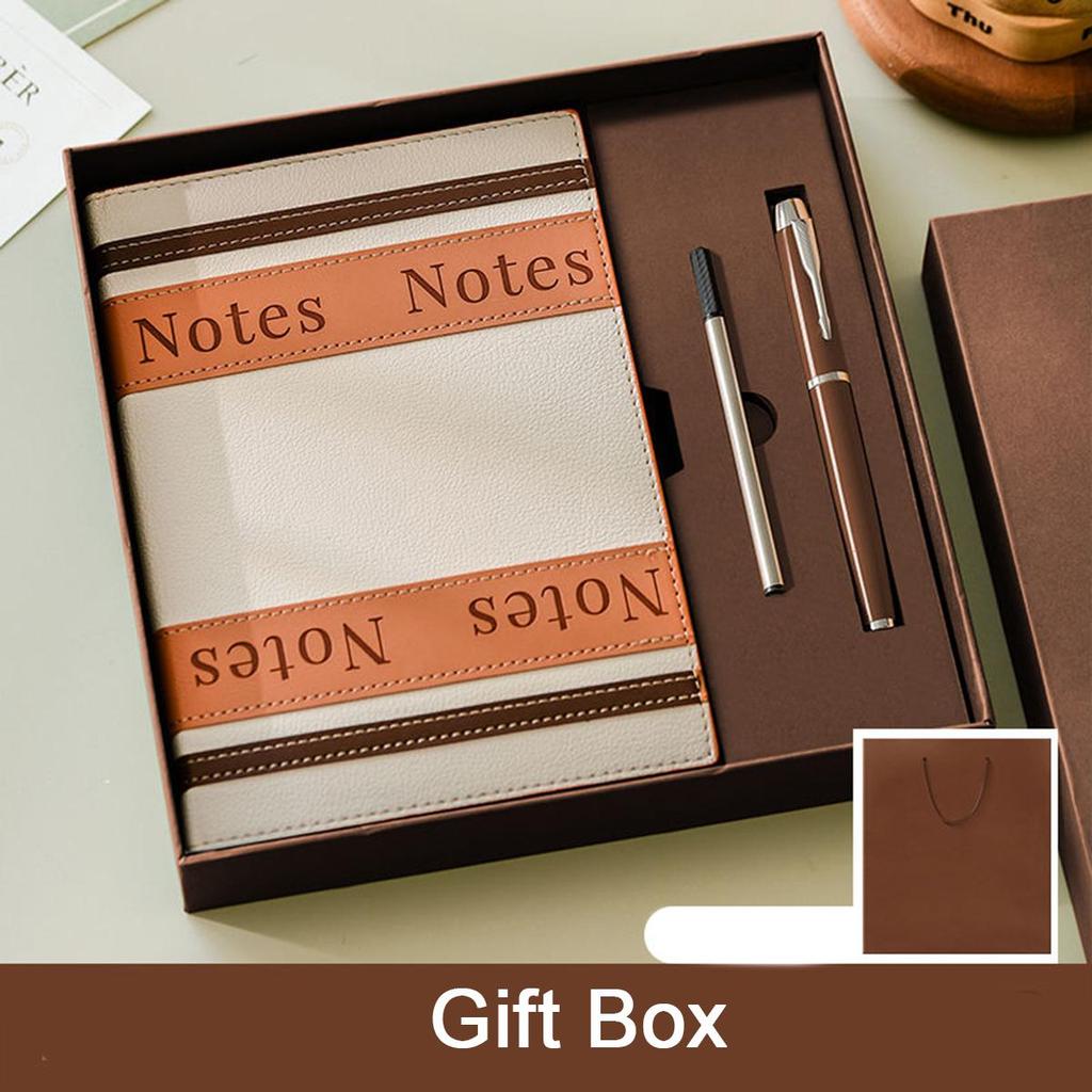 A5 leather study notebook, work notebook, business meeting record book, thickened diary, excerpt book, 100 sheets 200 pages