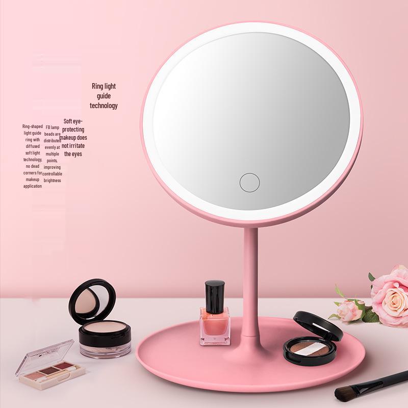 Adjustable Rotatable LED Makeup Mirror with Fill Light - Portable Desktop Vanity Mirror