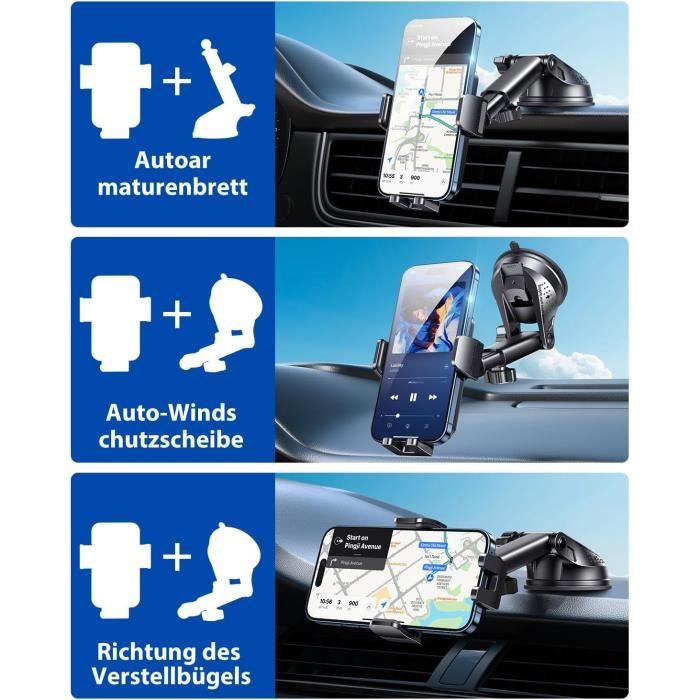 BIPOPIBO Support Telephone Voiture Super Ventouse Porte Telephone Voiture Ventouse Accessoire Voiture Rotatif À 360 Degrés