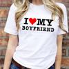 Camiseta 'Amo a Mi Novio' para Parejas Último Estampado Top Casual Regalo para Hombres Camiseta