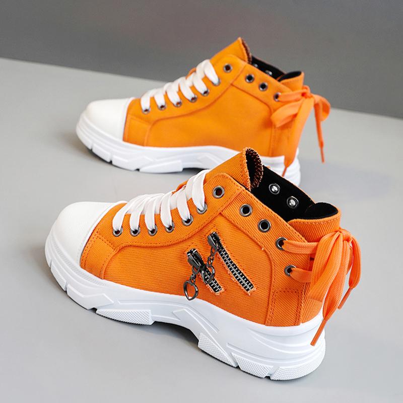 Canvas High Top Women's Shoes for Spring and Summer, Breathable Thick Sole, Height Increasing Casual Shoes, Martin Boots, Sports Shoes