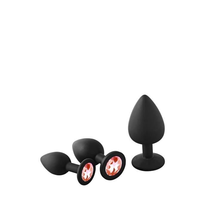Kit d'entraînement anal - Dream Toys - Fantasstic - 3 tailles - Silicone doux - Gemme rouge