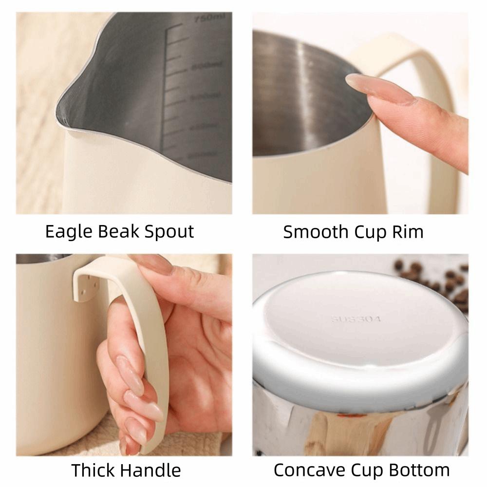 Stainless Steel Milk Frothing Pitcher 500/750ml Espresso Steaming Pitchers Coffee Bar