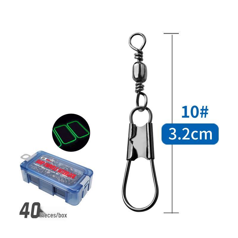 Wooden Shrimp Hook Set with Rubik's Cube Box, Luminous Beads, Swivel, Trident, and Various Pins